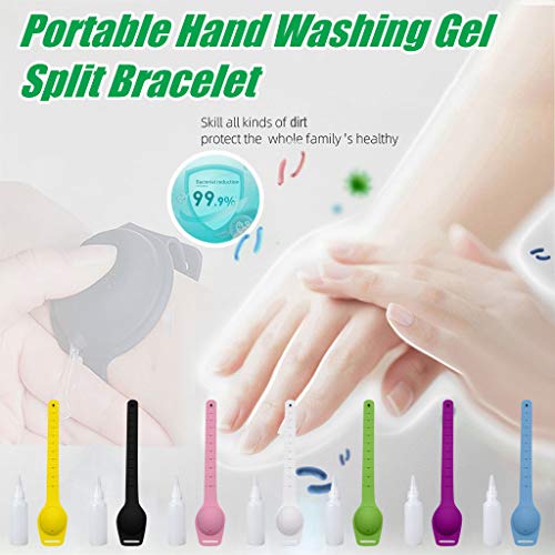 Fewear Hand Sanitazer Dispensing Portable Bracelet Wristband Hand Dispenser Silicone Refillable Wristband (Black)