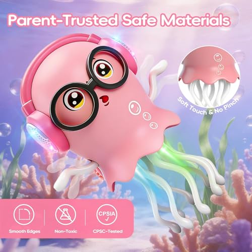 Image of TASMAX Dancing Jellyfish Toy for Kids, Dancing Toy, Jelly Fish Toy, Moving Toys for Babies 6-12 Months, Musical Toy with Lights, Crawling Toy, Sensory 360 Degree Rotating Tentacles Multicolor
