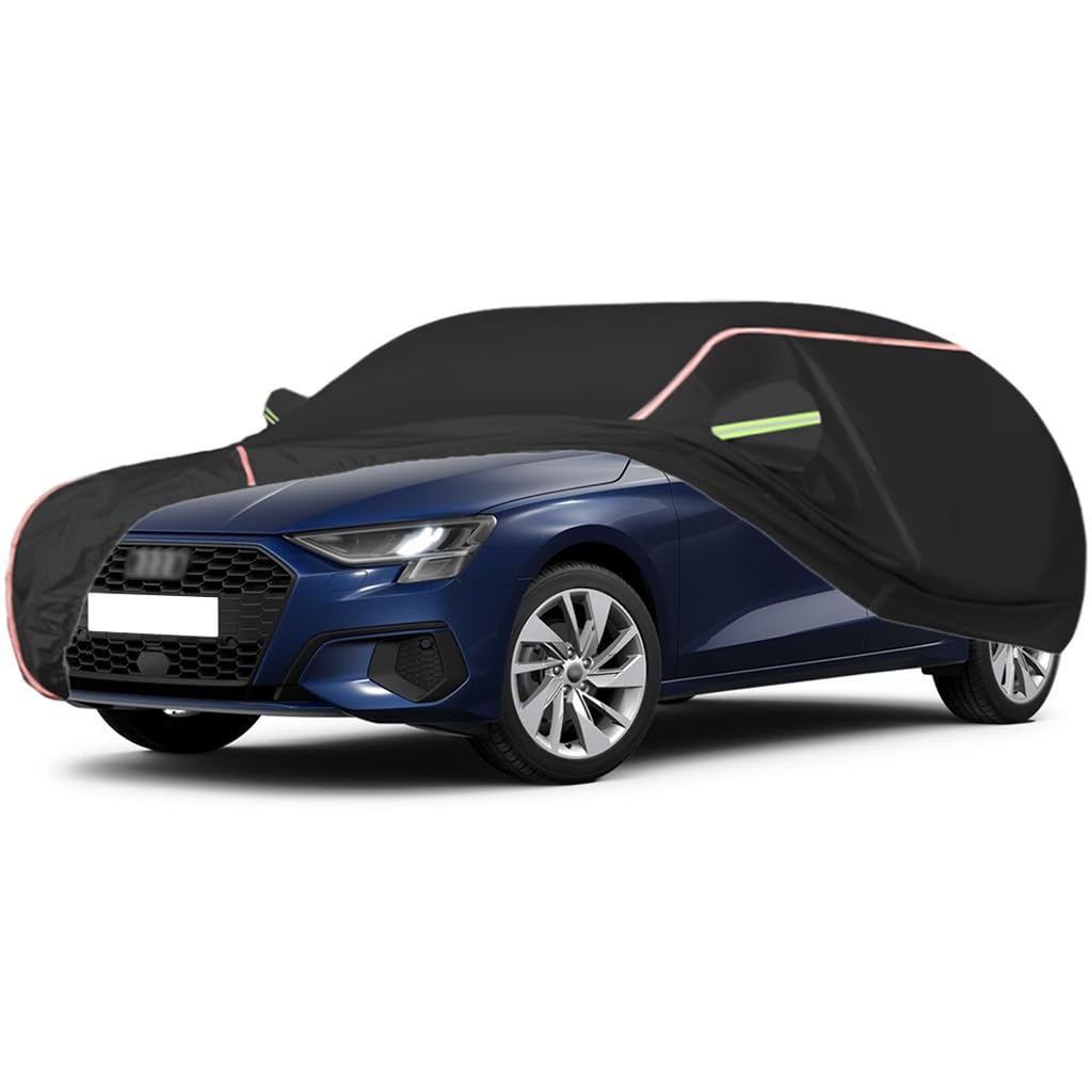 WOLWES Car Cover Are Suitable For Audi A3 TFSI e/g-tron Sportback All-weather Windproof, Snowproof, Rainproof, UV-protected And Breathable All-season Universal With Side Door Zip Oxford Cloth Car Cove