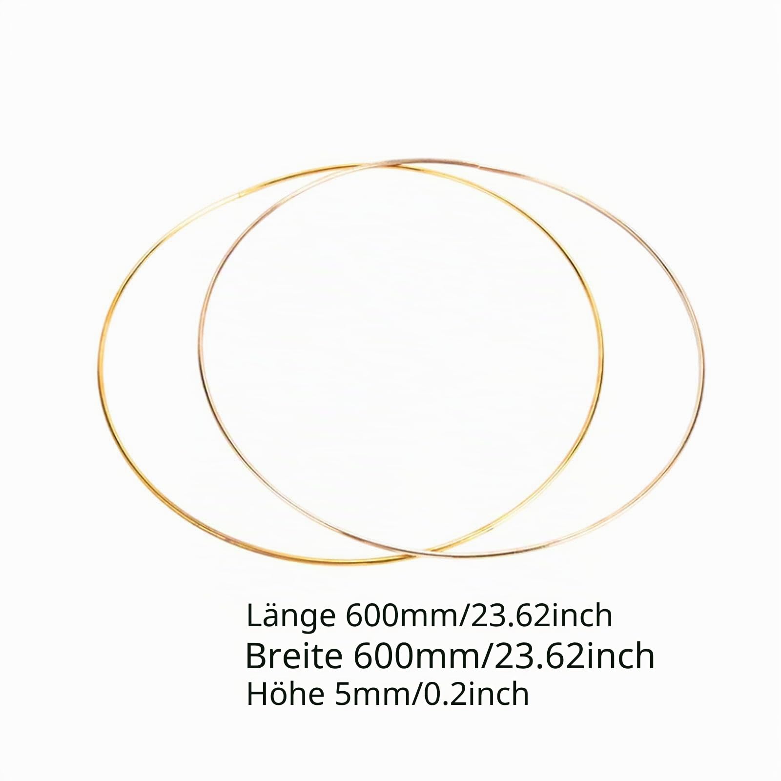 LOVIVER 2X Metallreden Kranzrahmen rund 60 cm Bastelringe für Wandhänge von Handwerkskanzeln
