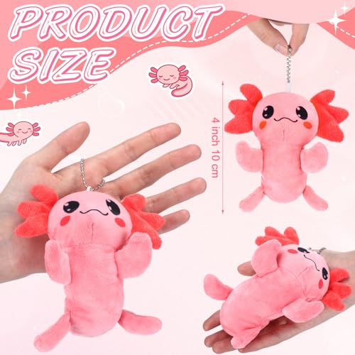 Image of WinnerWhy 20 Pcs Axolotl Plush Small Axolotl Stuffed Keychains Ornament Bulk Galentines Gifts for Birthday Party Supplies(Pink)