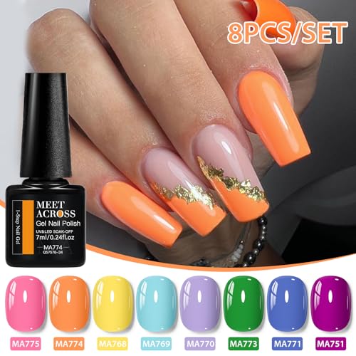 Set de esmaltes gel 8 piezas 3 en 1 MEET ACROSS miniatura 3