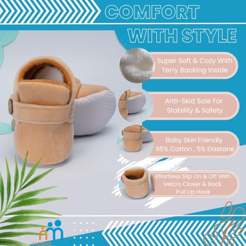 Image of Neska Moda unisex-baby Bt4266-booties /Shoe Booties /Shoes
