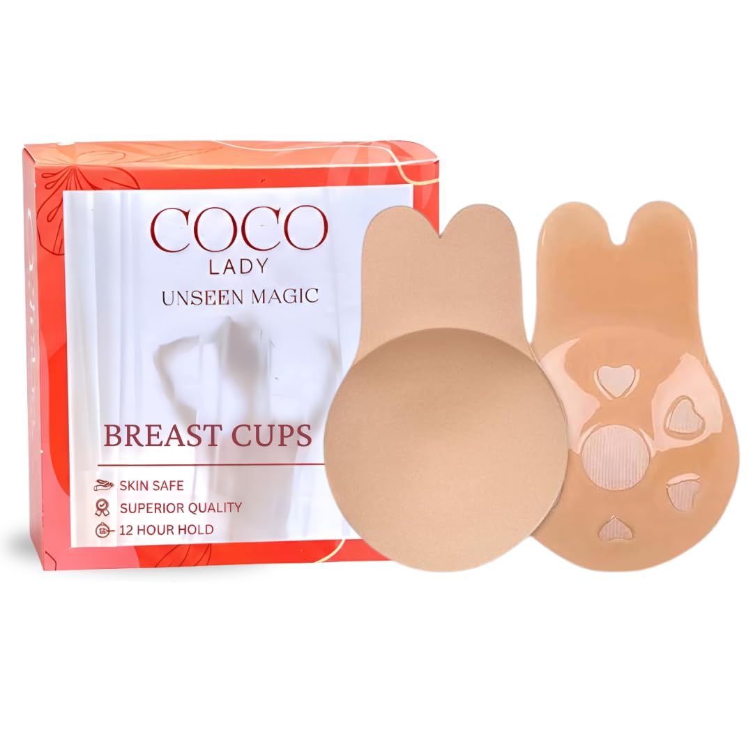 Premium Breast Lift Cups for Women | Pushup Bra Pads for Boob Lift | Resuable, Skin Friendly, Sweatproof Nipple Covers | Nude, 2pcs