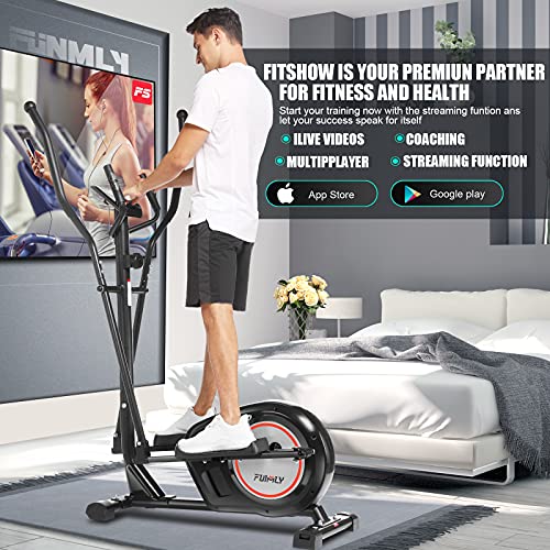 FUNMILY Elliptical Machine for Home, YQ-2308 Elliptical Machine Cross Trainer with APP, Adjustable 8 Level Magnetic Elliptical with LCD Monitor and Pulse Sensors Max Capacity 320lbs
