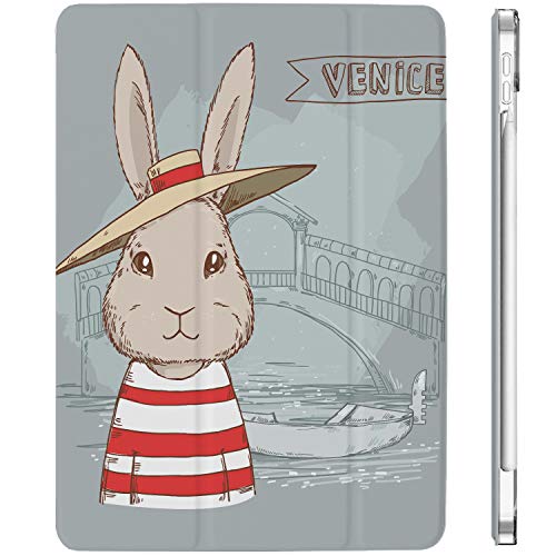 Image of DuraSafe Cases for iPad 8.3 Inch Mini 6th [ Mini 2021 6 Gen ] A2567 A2568 A2569 MK7M3HN /A MLWL3HN /A MK7R3HN /A MK7P3HN /A MLWR3HN /A MK7X3HN /A MK7V3HN /A MK893HN /A Smart Printed PC Cover - Bunny Hat