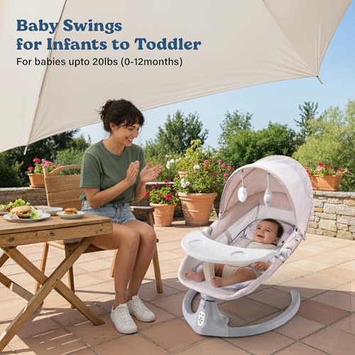 Image of SOFTIES Electric Baby Swing Cradle Automatic Rocker | Cradle for Newborn Baby 0-12 Months | Baby Sleeping Swing | Automatic Electric Cradle for Infants