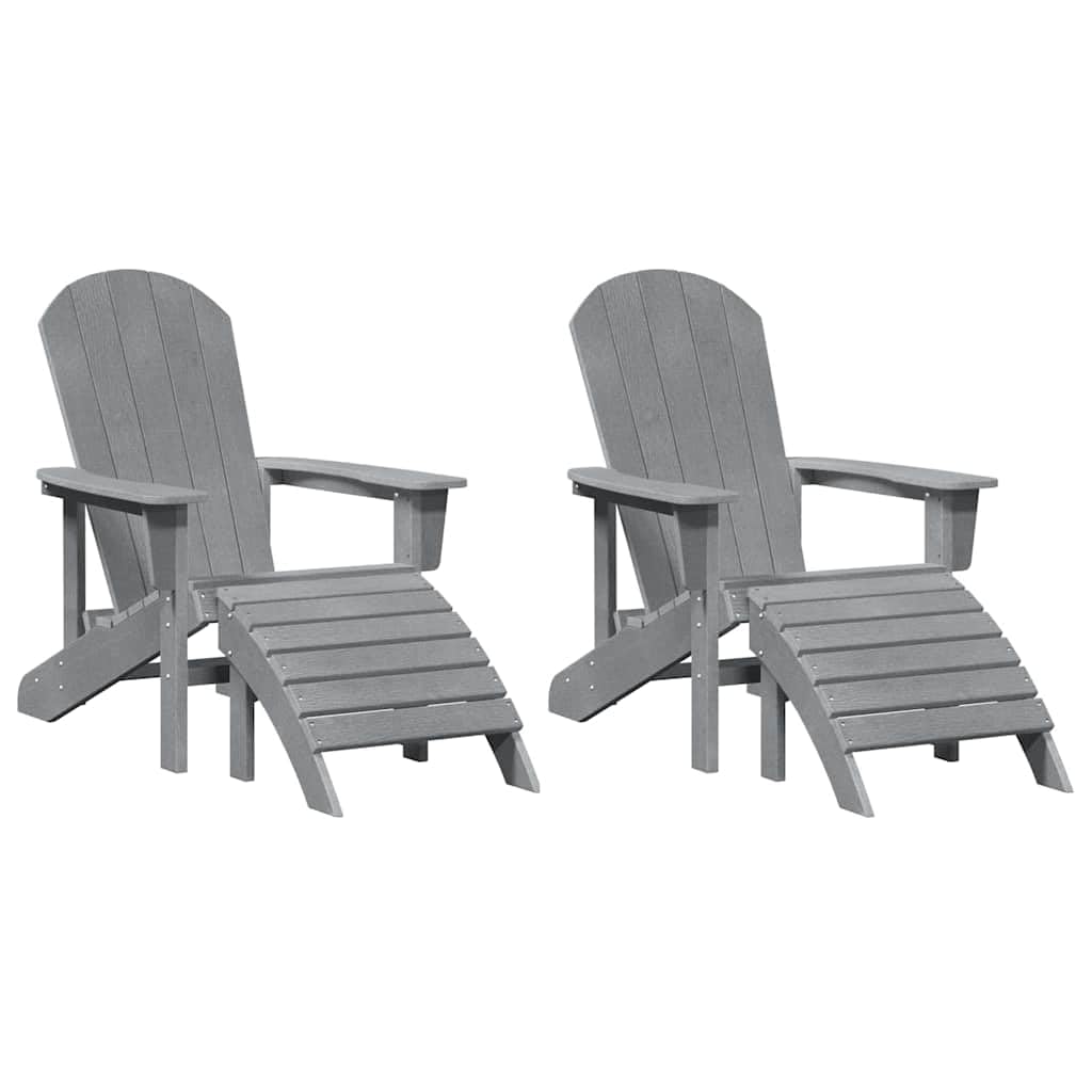 Chaises Adirondack en HDPE de qualité supérieure vidaXL gris clair