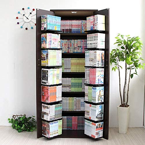 Amazon｜J-Supply DVD 収納 CD コミック ラック 書棚 大容量 (ダーク