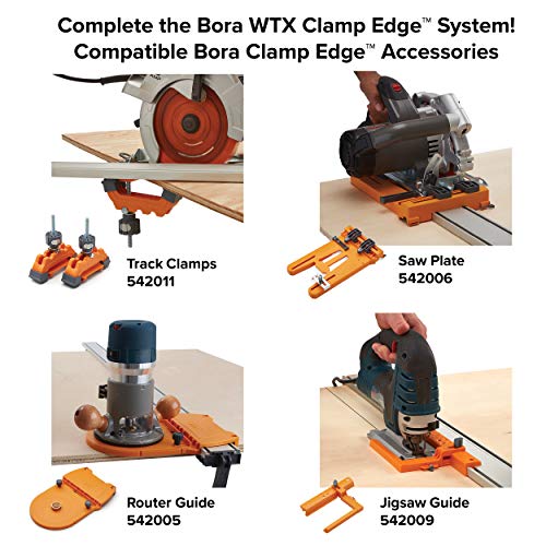 Bora WTX Clamp Edge 4 Pc. Set, 50” + 24” Clamp Edges + 50” Extension + Saw Plate 543410 - Thumbnail 7