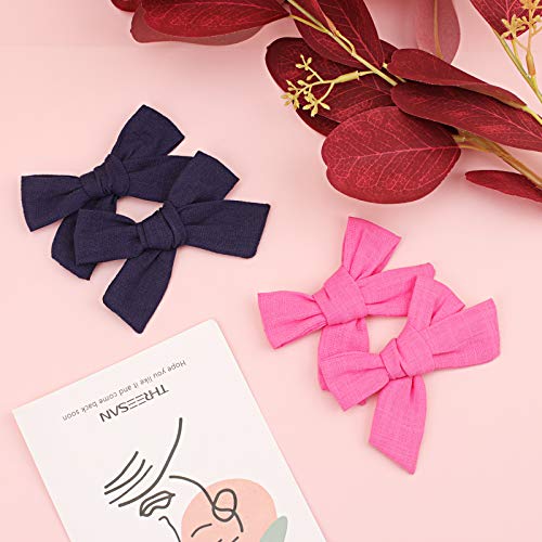 image for TOKUFAGU 24 PCS Baby Girls Hair Bows Clips 4.5 inch Alligator Clips Ti