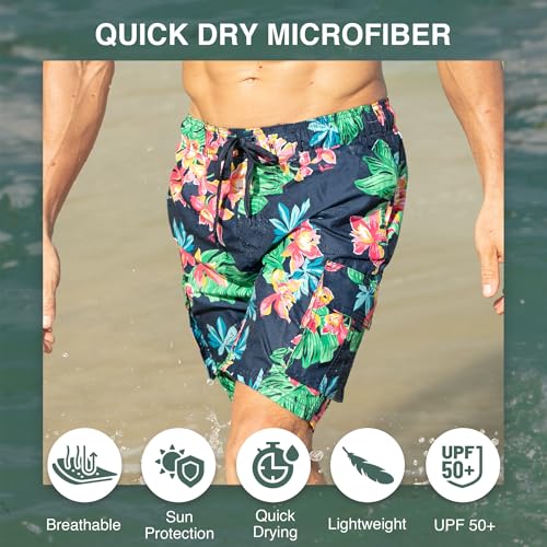 Image of Kanu Surf Men's Big Viper Extended Size Stripe Swim Trunk