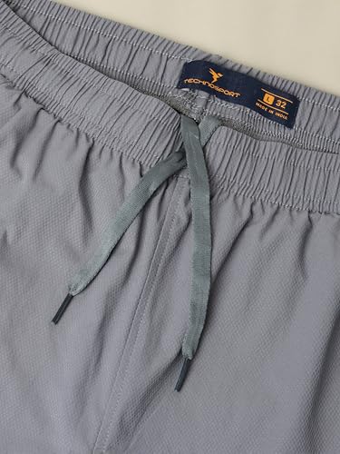 Image of TECHNOSPORT Men Mid Rise Regular Fit Solid Stretchable Joggers, Techno Dry for Regular Use and Sports