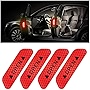 VARGTR 4 PCS Car Door Open Prompt Anti-Collision Reflective Stickers,Auto Self Adhesive Waterproof Safety Warning Caution Decals, Night Visibility Anti-Collision Protective Warning Sticker for Car Truck, SUV (Red)