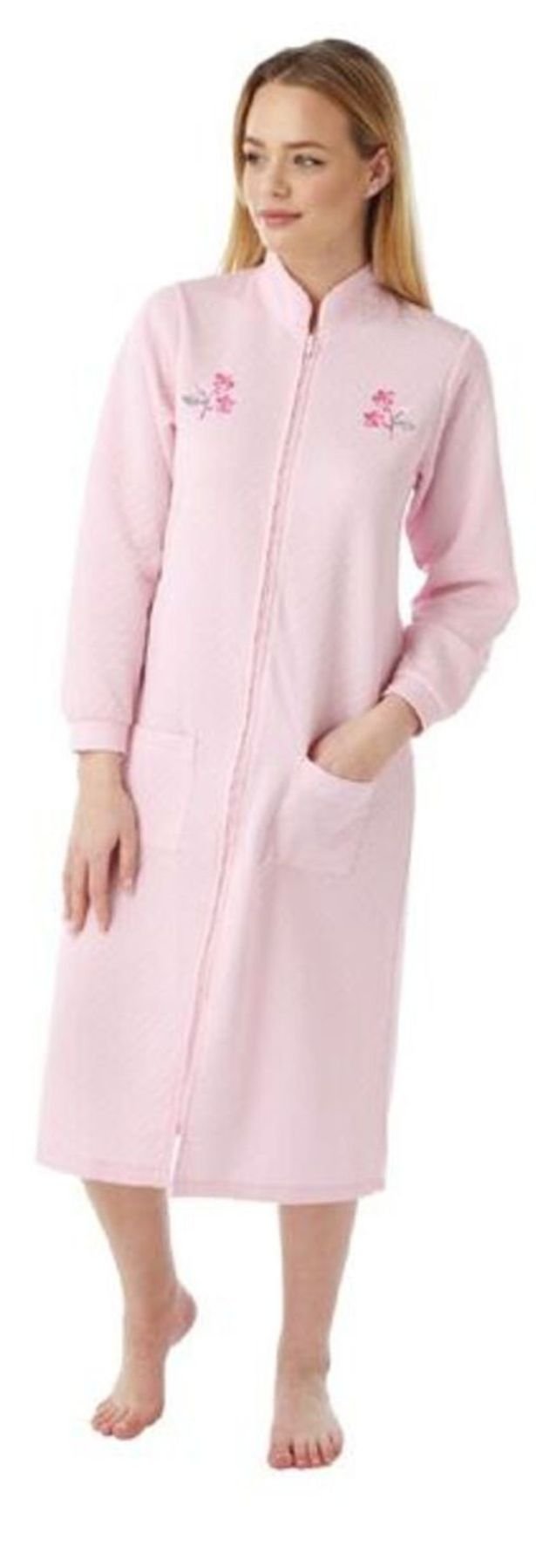 knee length dresses for ladies ZINAT CANDY Quilted Long Dressing Gown – FARO main image 0