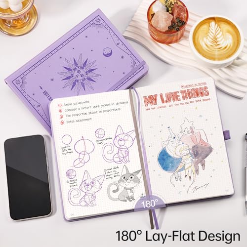 Image of EMSHOI Dotted Journal Notebook, 192 Pages, A5 Size (5.7'' x 8.3'')