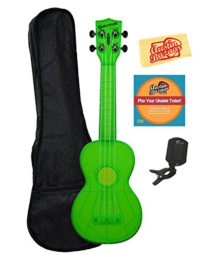 Kala KA-SWF-GN Waterman Soprano Ukulele – Fluorescent Green Gloss Bundle with Gig Bag, Tuner, Austin Bazaar… - Les Beatles, Paul McCartney, John Lennon, RIngo Starr, George Harrison Kala KA-SWF-GN Waterman Soprano Ukulele - Fluorescent Green Gloss Bundle with Gig Bag, Tuner, Austin Bazaar…