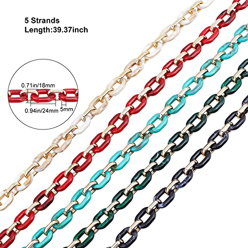 GORGECRAFT 5 strengen 39,37 inch acryl schakelketting sets - Image 3