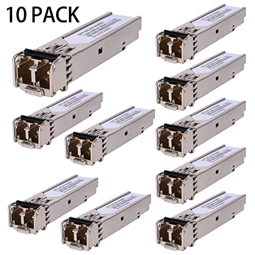 Image of 10Pack 1.25G 850nm Multimode SFP LC Transceiver Fiber Module 550 Meters 1000Base-SX LC MMF for Cisco GLC-SX-MMD /SX-MM /SFP-GE-S,Fortinet,Ubiquiti UniFi UF-MM-1G,Mikrotik S-85DLC05D Meraki MA-SFP-1GB-SX