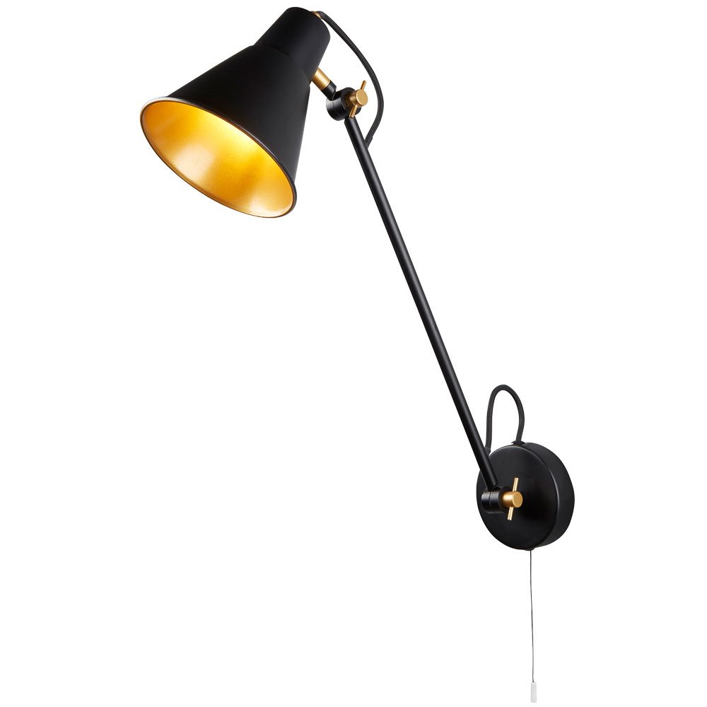 Lampada da parete illuminazione soggiorno lampada da lettura orientabile faretto nero oro 6302BK