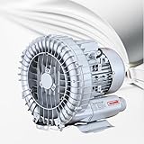 Regenerative Blower 110V, High-Pressure Industrial Vacuum Pump for Air Blowing Or Suction, Sewage Aeration Vortex Blower, Single Phase,Low Noise(120W/0.16HP)
