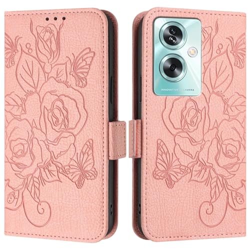Étui OPPO A2 5G protection intégrale fine antichoc étui portefeuille rose à rabat