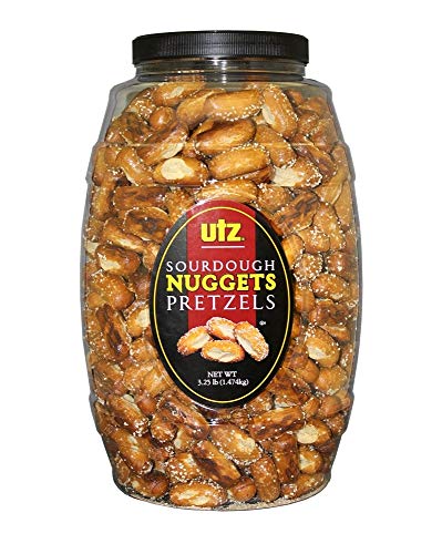 Utz Sourdough Nuggets Pretzels – 52 oz. Barrel – Bite-Size Pretzels with Classic