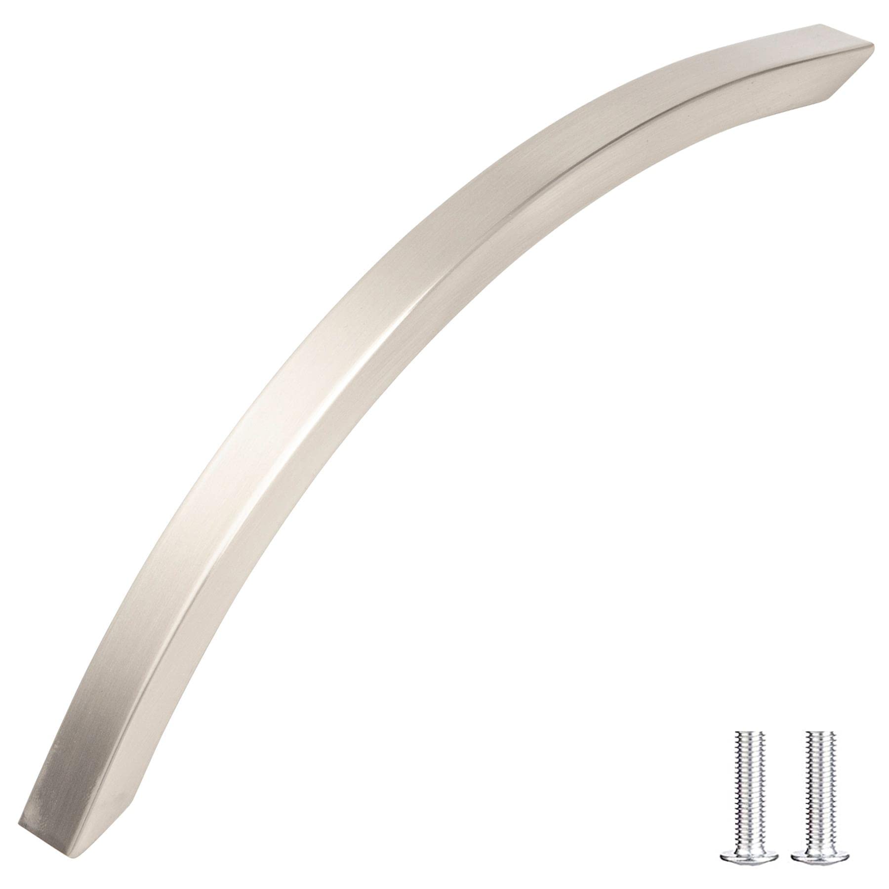 Decoranddecor Brushed Chrome Slimline Kitchen Door Handles Cabinet Pulls Sleek Design - Smooth Lines 160Mm