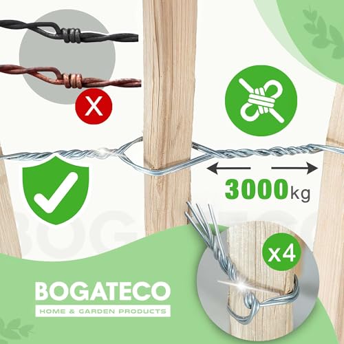 BOGATECO Staketenzaun Haselnuss Kastanie | Holz-Zaun 80 cm Hoch & 500 cm Lang | Lattennabstand 4-5 cm | Perfekt als Gartenzaun | Zaun Garten Steckzaun Holzzaun | Langlebige