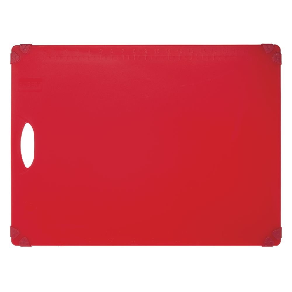 Kratos by Cutting Board Red with Non-Slip Grippers - 18" L x 24" W x 1/2 H by HUBERT – 24"L x 18"W, Plastic, Red, Model 1824-AL-RD