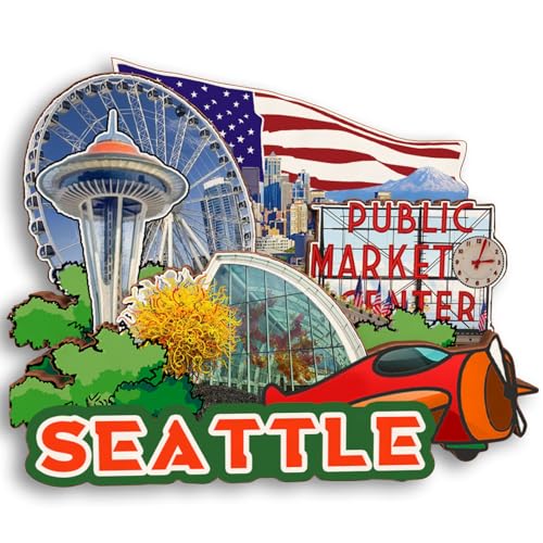 Imán decorativo para refrigerador de Seattle 4x3 pulgadas miniatura 1