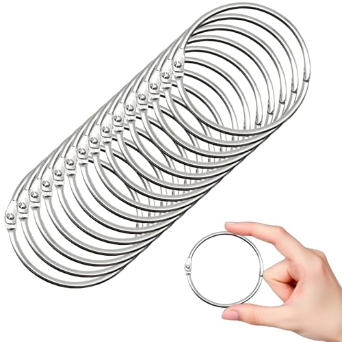 Image of OWLKELA 15 Pcs Binder Rings, 2inch, Silver | Metal Book Rings, Ideal for Office, School, Home, Craft & DIY