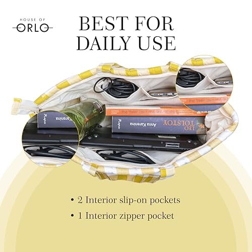 Image of Premium Cotton Waffle Quilted Tote Bag, Large Spacious Handbag for College, Office, Work, Travel, Shopping & Daily Use