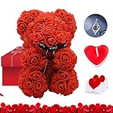 ♚ HANDGEFERTIGT - Teddy Rose Bear besteht aus künstlichen Blumen als Grundelement für ein bärenförmiges Design, das sowohl einen romantischen Geschmack als auch eine schöne Form hat Teddy, Teddybär stieg.