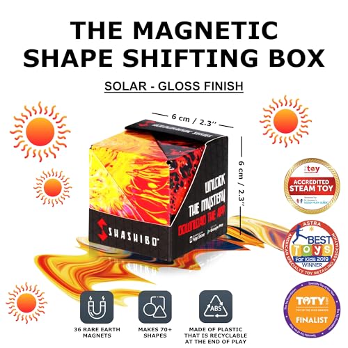 Image of Shashibo DODECA Magnetic Puzzle Cube, Sensory Fidget Toy for Adults & Kids, Stress Relief Fidget Toy for All Ages, Cool Fidget Toys for Desk, Shape Shifting Box, 100+ Possible Shapes