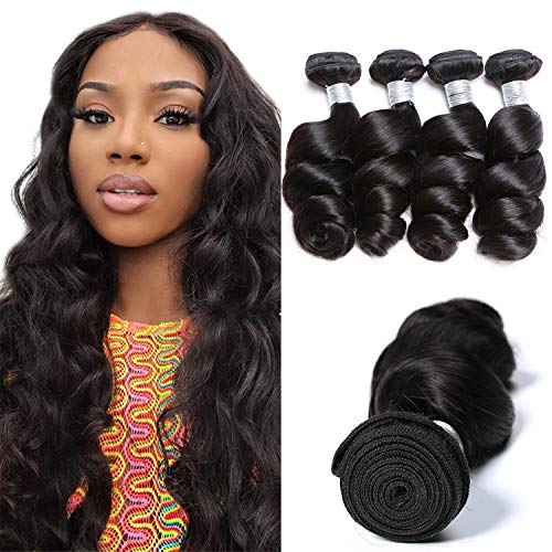 Loose Wave 4 Bundles (8" 10" 12" 14") Remy Human Hair Natural Color Brazilian 100% Unprocessed Virgin Human Hair