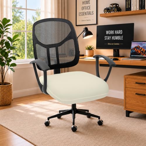 Image of DIVA EN CAMINO DEC Stretchable Desk Office Chair Seat Cushion Covers - Universal Spandex Computer Chair Slipcover - Removable Washable Cushion Protectors for Dogs, Cats, Pets