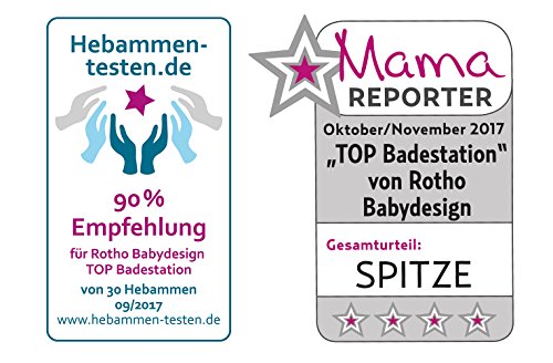 Rotho Babydesign Bath Set with Bath Tub and Stand, Ideal for 2 Children, 0-12 Months, White, TOP Xtra, 21041000101