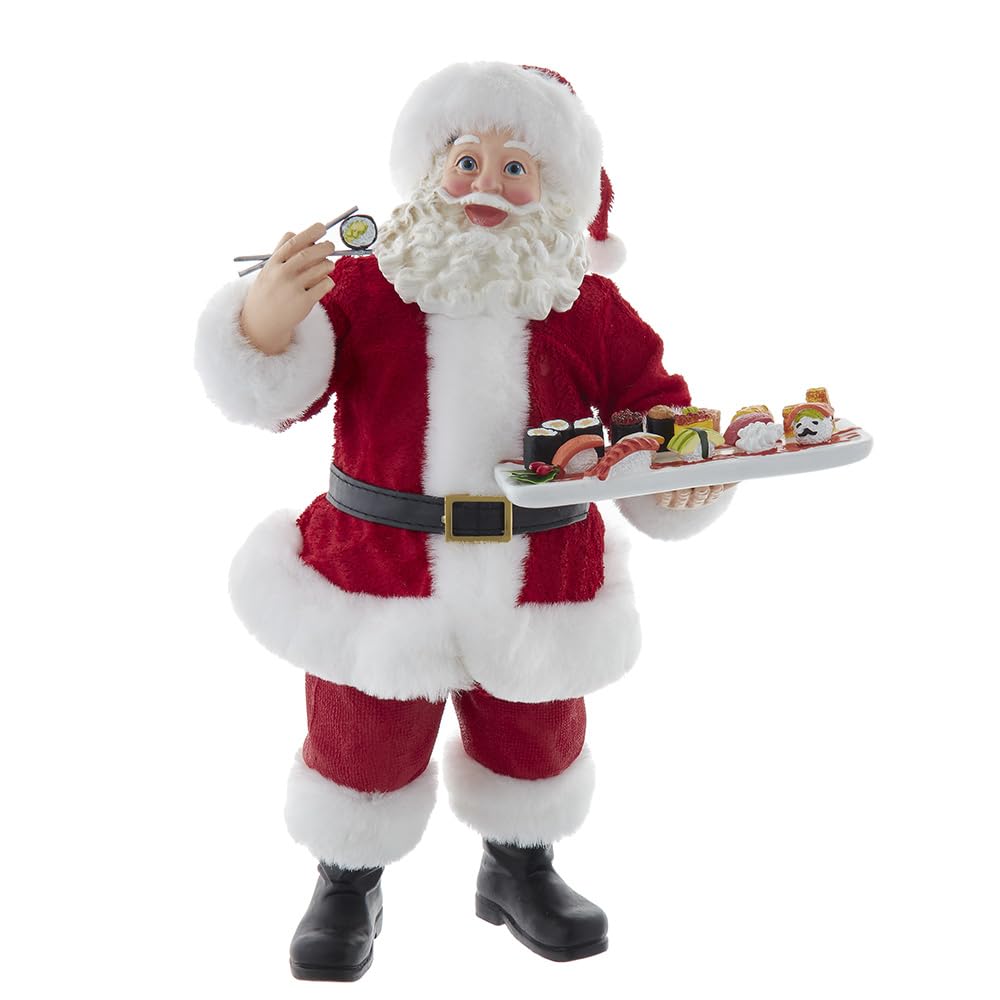 Amazon.com: Kurt S. Adler 10.5 Inch Fabriche Santa with Sushi