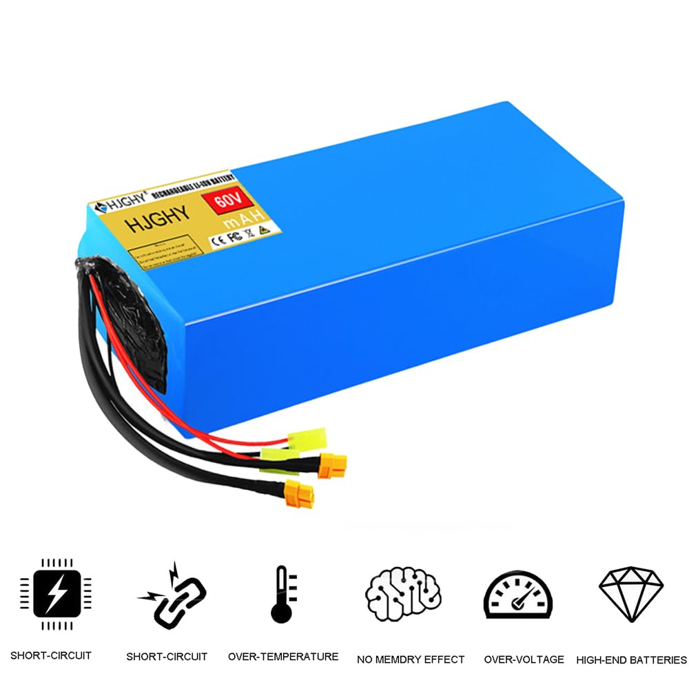 60v,25Ah, Batería de Litio para Motocicleta de 60 V, 12 Ah, 15 Ah, 20 Ah, 25 Ah y 30 Ah, 16S, para Kits de Motor de Scooter y Bicicleta eléctrica de 0 a 1800 W.
