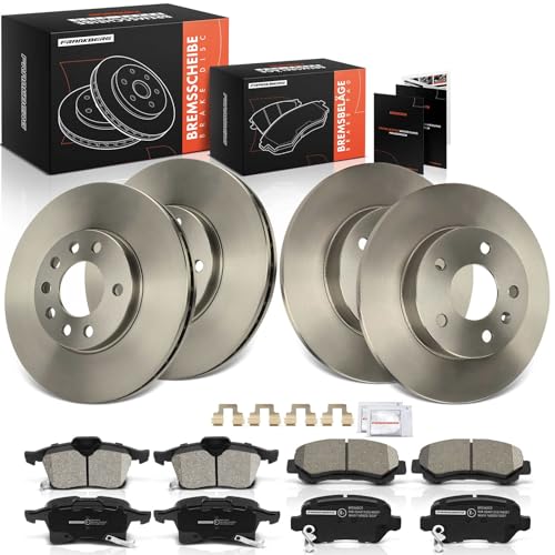 Frankberg Bremsensatz inkl. 4x Bremsscheiben + 8x Bremsbeläge Vorne Hinten Kompatibel mit Zafira/Zafira Family B A05 Astra H A04 Replace# 93192578, 93179708