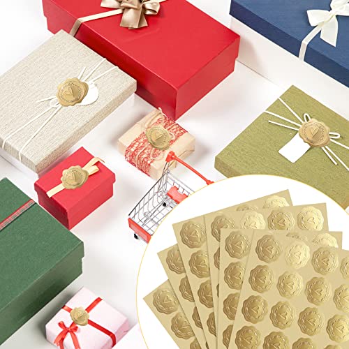 Llmsix 400 Pieces Embossed Wax Seal Stickers Vintage Embossed Foil Wedding Stickers Gold Stickers Heart Envelope Stickers For Wedding Party Invitations Valentine's Day Greeting Cards Favors Decor #TOP6
