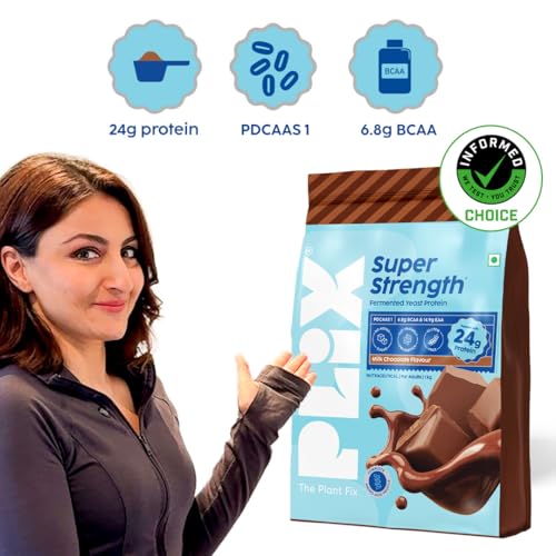 Image of PLIX THE PLANT FIX Super Strength Fermented Yeast Protein- 1 kg | Easy to Digest | 24g Protein /Serve | PDCAAS of 1 | 6.8 - BCAA | Milk Chocolate Flavour