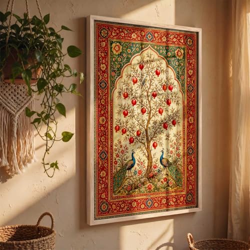 Image of kotart Decorative Traditional Wall Art Home Decor Madhubani Painting poster With Frame For Living Room Bed Room Hotel Wall Decor Digital Reprint (14X20 inch)