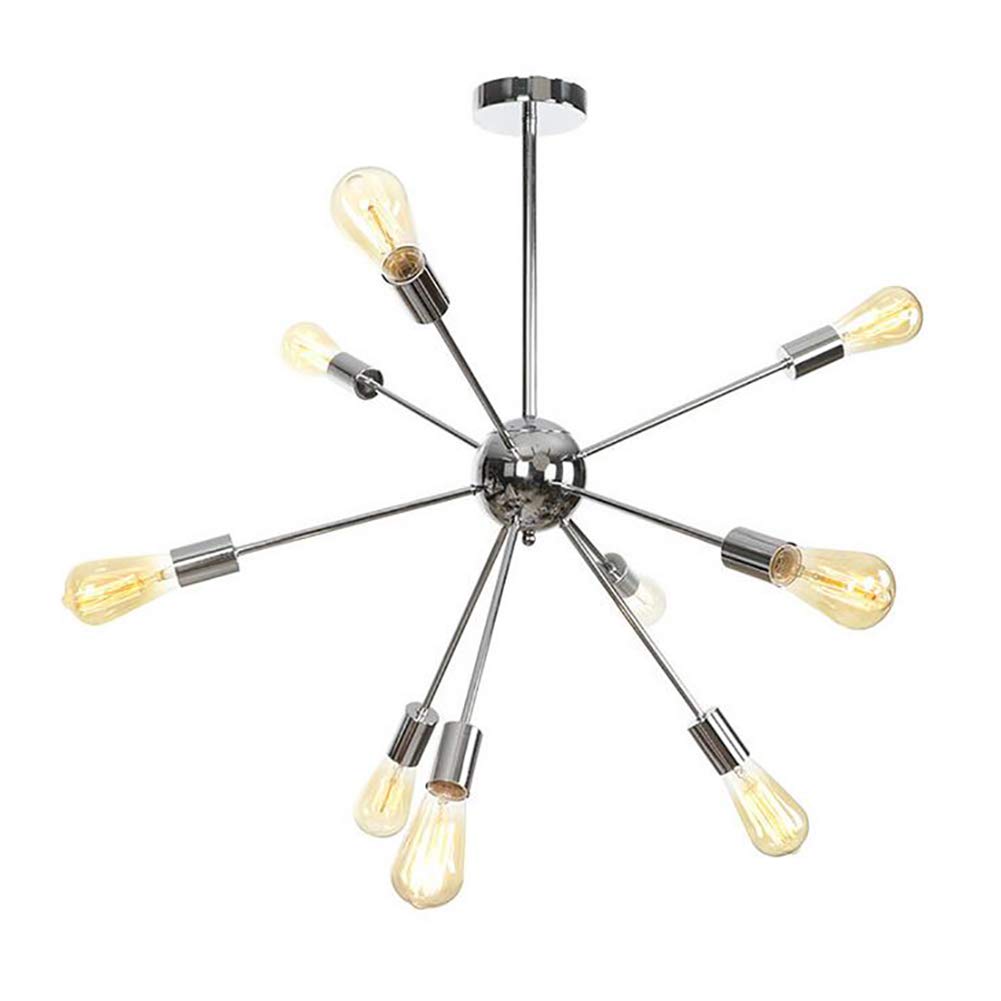 SYAXVOM 9 hts Sputnik Chandeliers Chrome Mid Century Modern Chandelier Pendant ht Industrial Vintage Ceiling For Living Room Dining Bedroom Foyer-Chrome head