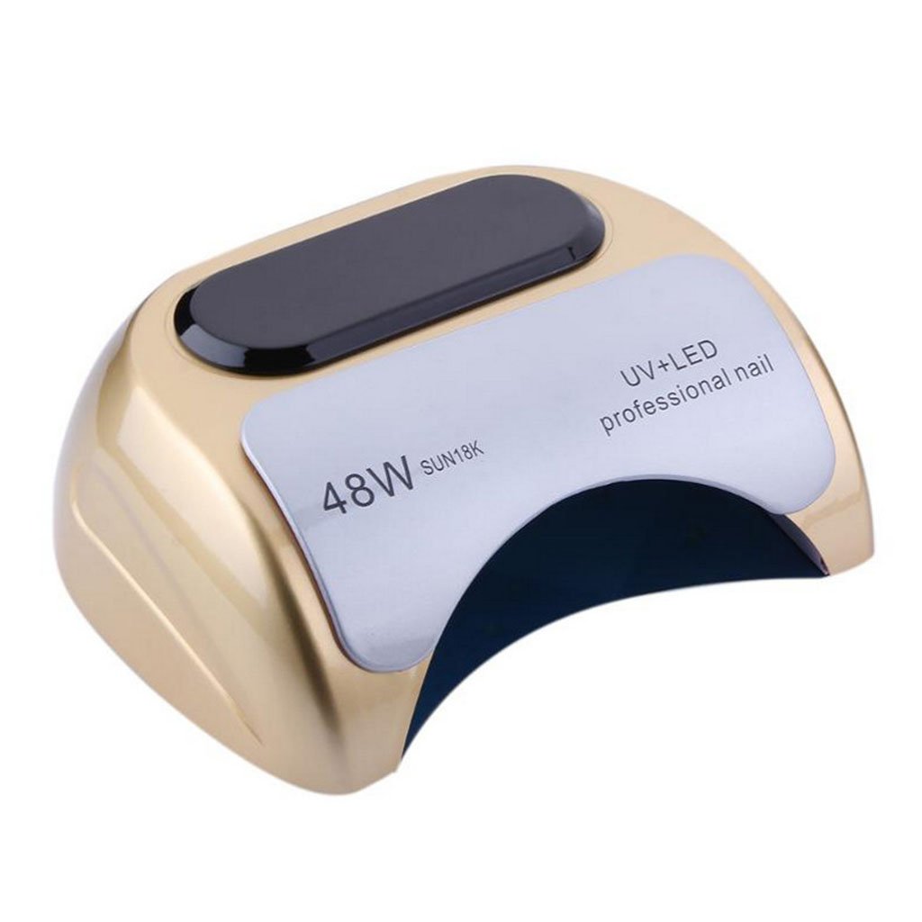 Nail Sensing LED fototerapia Macchina LED + UV Dual-Purpose a Due Mani fototerapia Lampada Pura LED fototerapia Lampada Solare 18 carati 24W / 48W (Colore: Nero), Colore: Oro (Color : Gold)