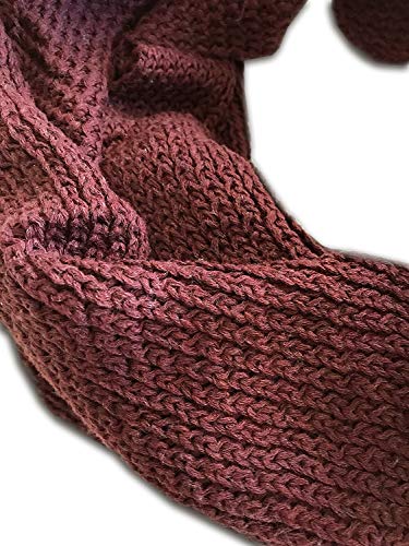Viverano Men's 100% Organic Cotton Knit Infinity Scarf, Soft Warm Unique Eco-Friendly Non-Toxic (Plum Heather) #TOP2