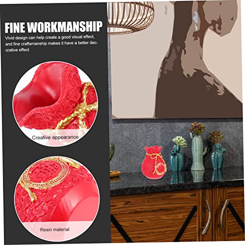 YARNOW Money Storage Bag Red Piggy Bank Prop Chinese Year Bag Decorative Ornament4