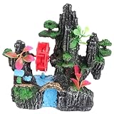 Angoily 1stück Aquarium Dekoration Kunststein Wasserfall Windmühle Aus Resin Realistische Landschaftsrockery Für Fischbecken Geeignet Für Süß Und Salzwasser Farb Und Formbeständig