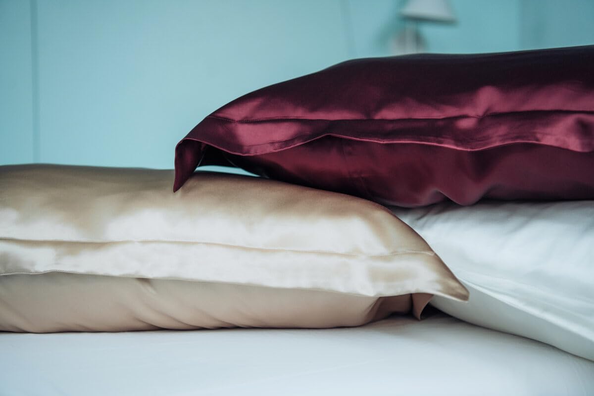 Waterlily 100% Mulberry Silk Pillowcase Oxford Pillowcases for Hair and Skin Envelope 50x75cm Both Sides 19momme Charmeuse Soft Natural Organic Luxury Pillow Case Cover (2 - Image 3